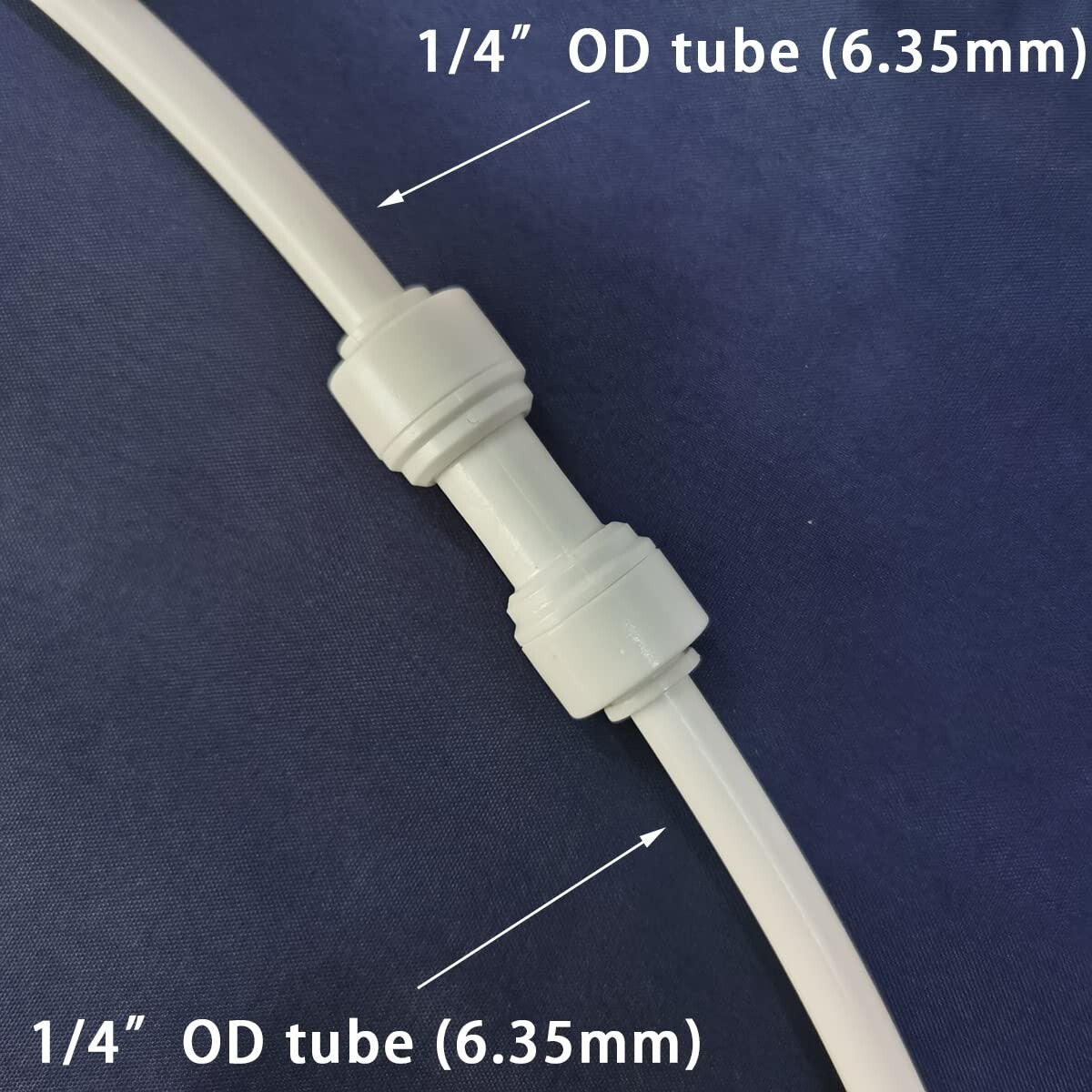 Pack of 100 - 1/4" OD Push-Fit Water Purifier Straight Union Connectors