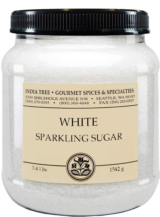 Elegant Sparkling White Sugar Sprinkles, 3.4 lb Jar for Baking & Decorating
