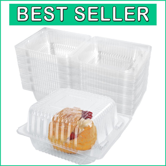 Durable Clamshell Disposable Containers - Perfect for Salads, Desserts, and More