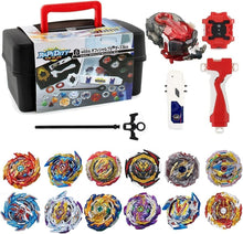 Load image into Gallery viewer, 12 Spinning Tops Bey Battle Burst Set with Portable Box &amp; Two-Way Launchers