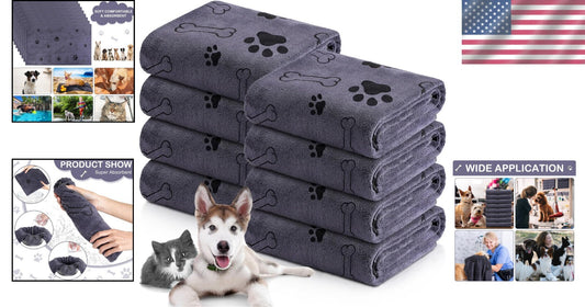 Soft & Quick-Drying Pet Towels - 8 Pack Microfiber Towels for Dogs, 55 x 28 Inch