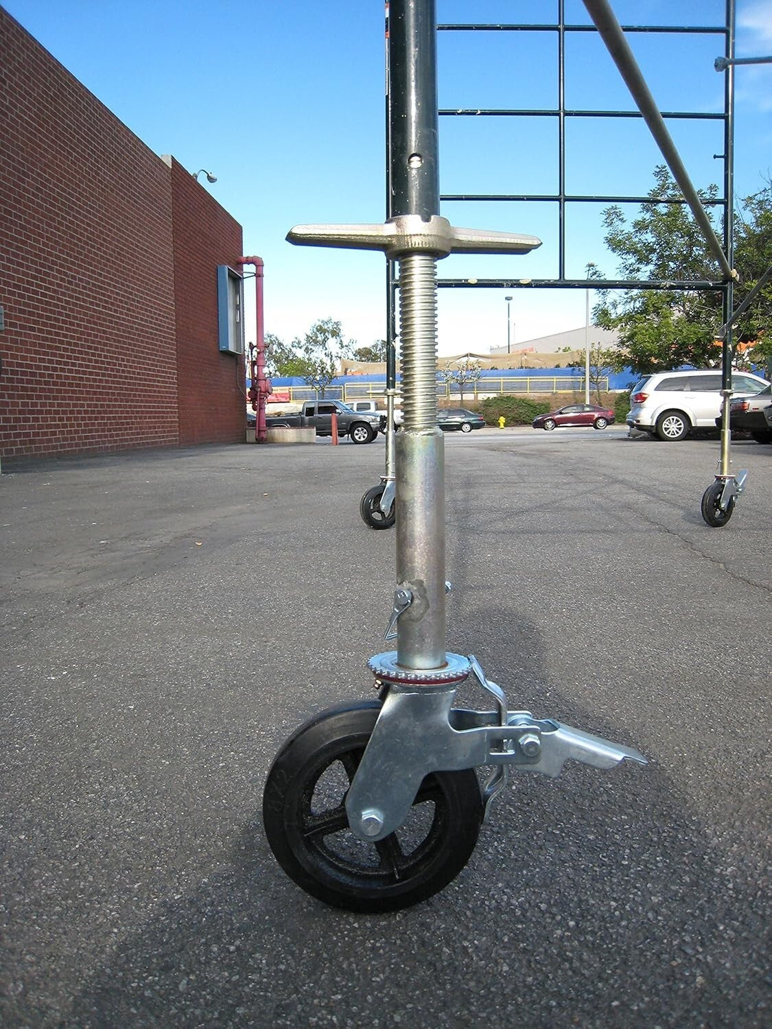 8" Caster Wheel Set for Scaffolding - 1100 lbs Load Rating with Double Brakes