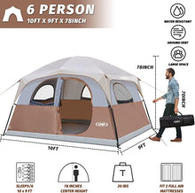 Load image into Gallery viewer, Double Layer Windproof &amp; Waterproof Tent for 6 - Ideal for Family Adventures