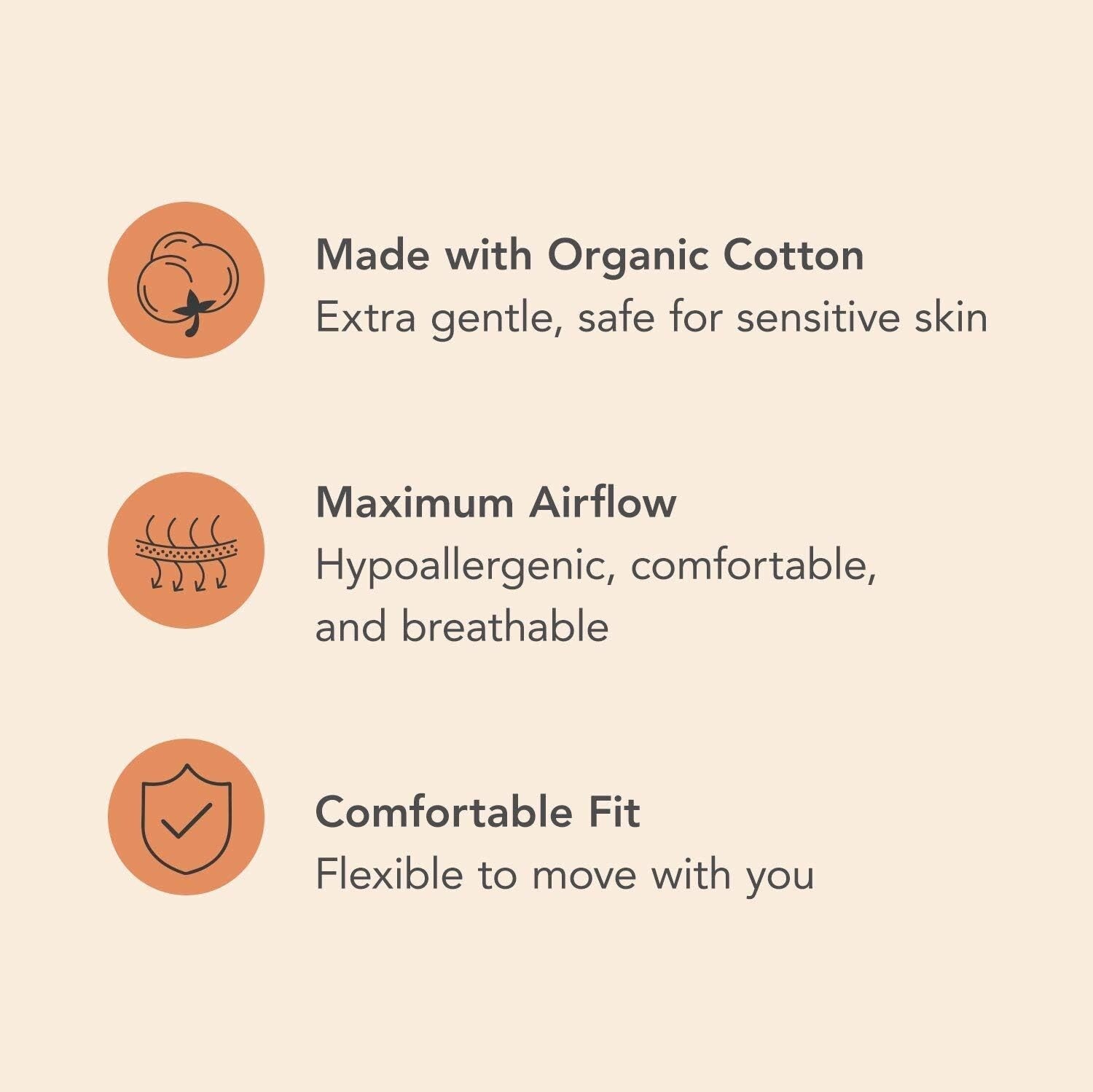 Eco-Friendly Reusable Panty Liners, Organic Cotton, 5-Pack - Soft & Leak-Free