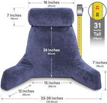 Load image into Gallery viewer, Versatile XXL Dark Blue Reading Pillow with Neck Support - Perfect for Lounging