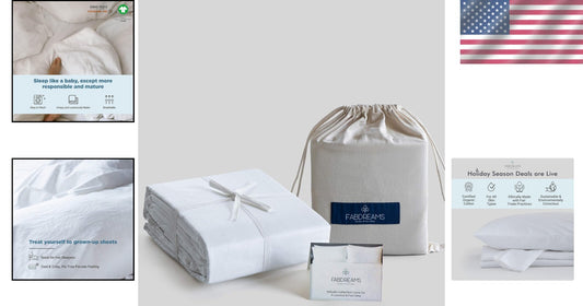 Breathable 100% Organic Cotton King Sheet Set with Deep Pocket - GOTS Certified