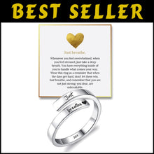 Load image into Gallery viewer, Stylish Just Breathe Ring – Adjustable and Skin-Friendly Stainless Steel Jewelry