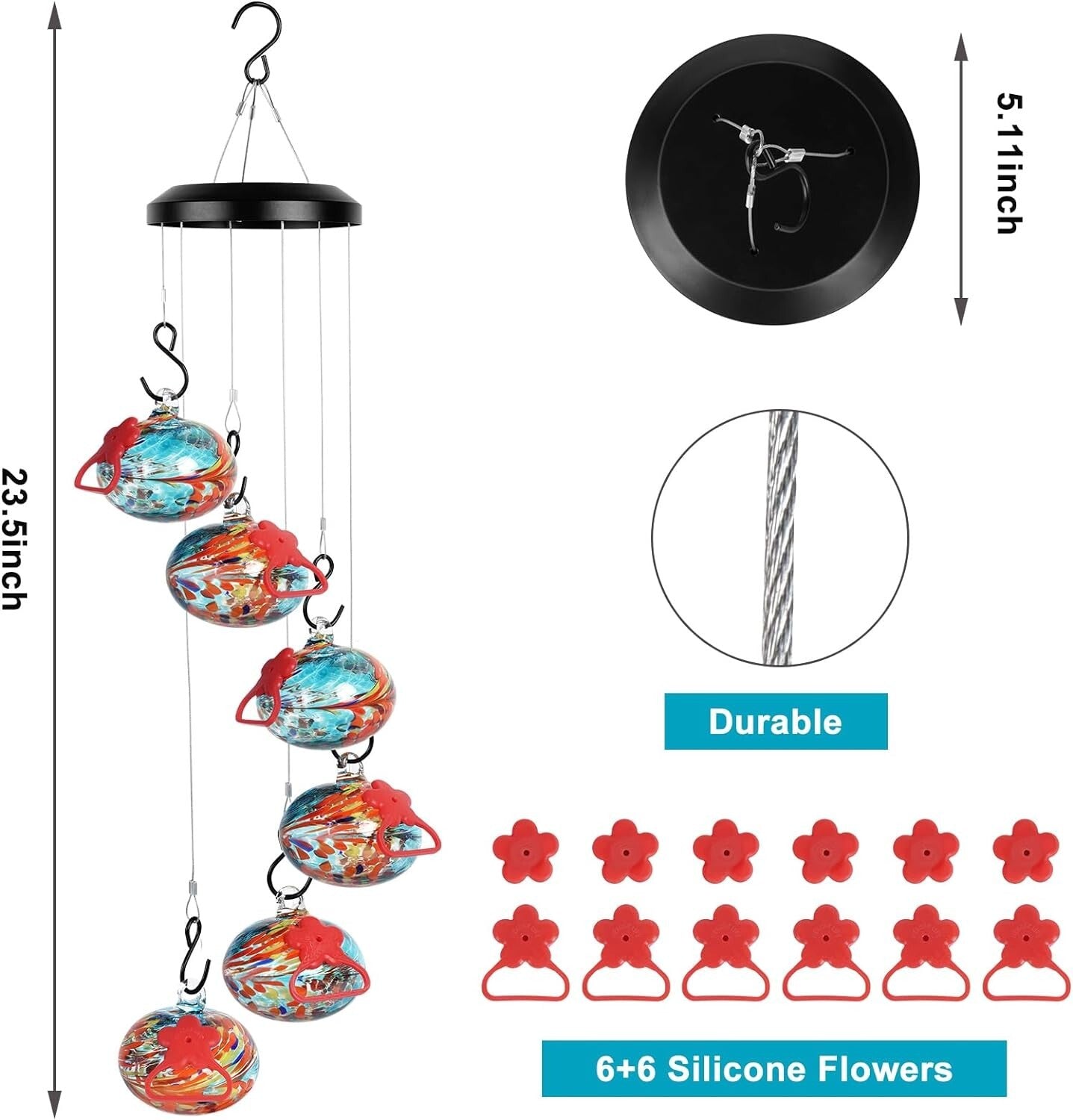 Stylish Outdoor Hummingbird Feeder & Wind Chimes - Perfect Gift for Bird Lovers