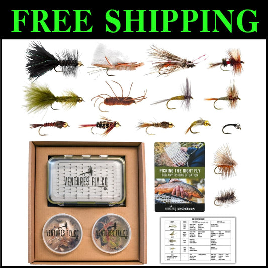 Assorted Fly Fishing Flies - 40 Hand-Tied Patterns for Trout, Bass, and More