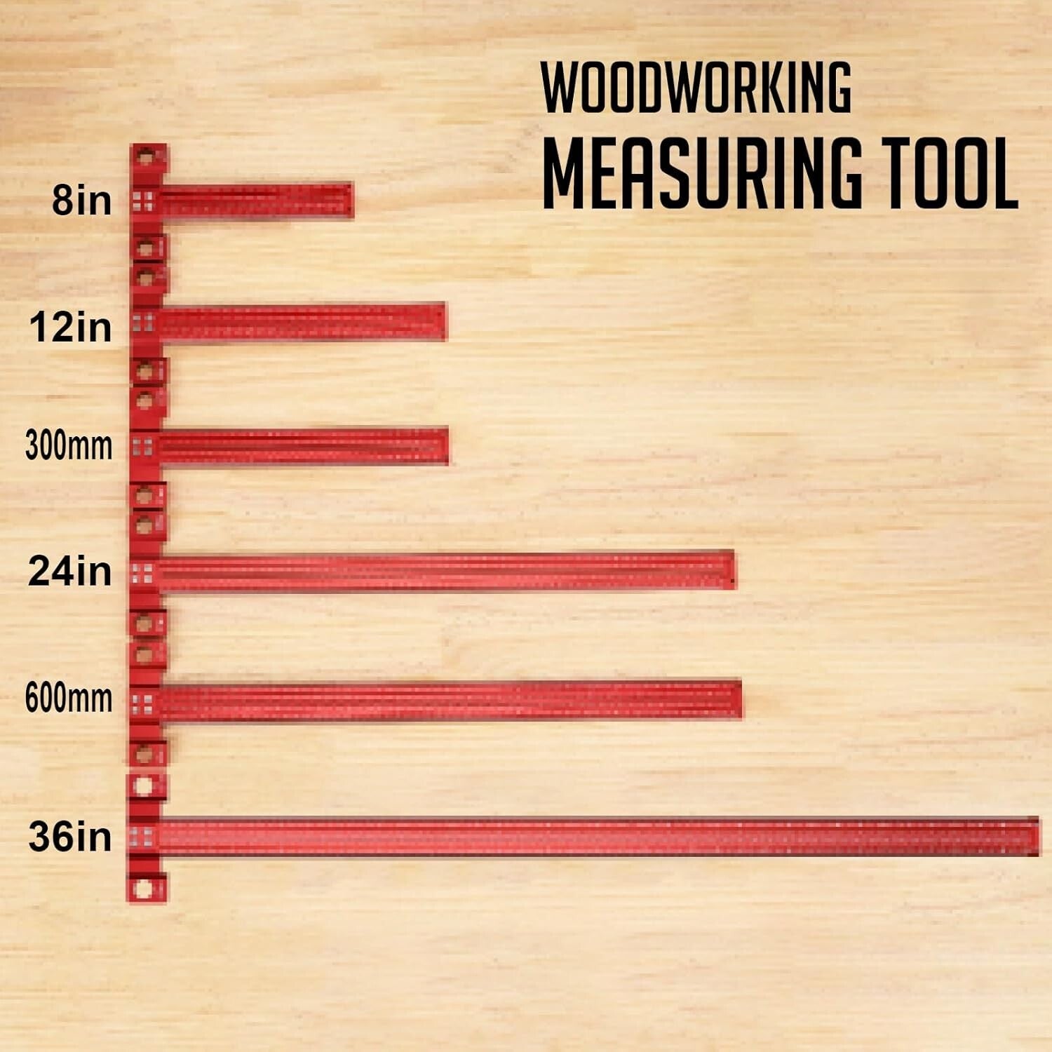 High-Quality 24in Woodworking T-Square Ruler with Clear Scales for Accuracy