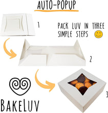 Load image into Gallery viewer, BPA-Free 6 Inch Bakery Boxes with Clear Window - Perfect for Parties, 100 Pcs