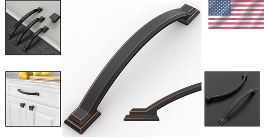 Durable Oil Rubbed Bronze Drawer Pulls - 10 Pack, 5 Inch Ambidextrous Design