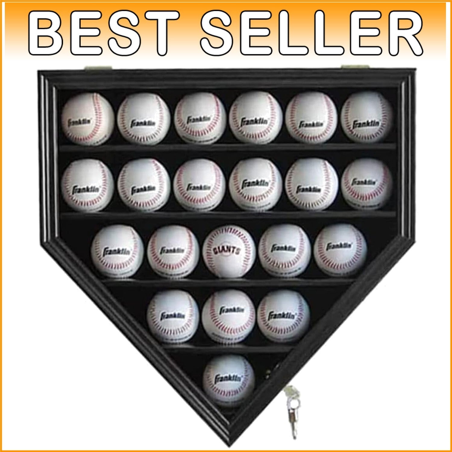 21-Slot Acrylic Baseball Display Case - Secure Autograph Holder with Anti-Theft