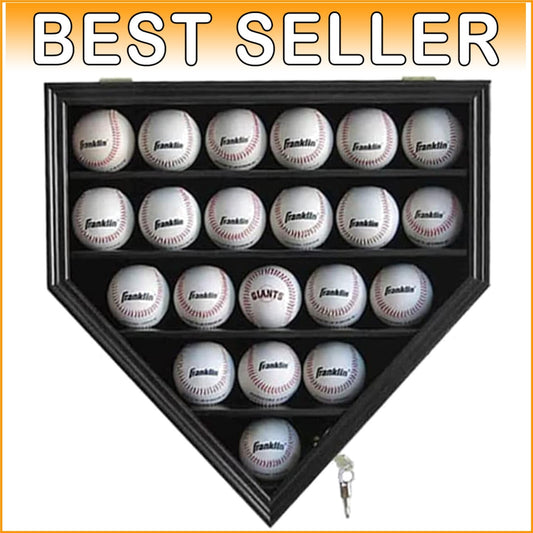 21-Slot Acrylic Baseball Display Case - Secure Autograph Holder with Anti-Theft