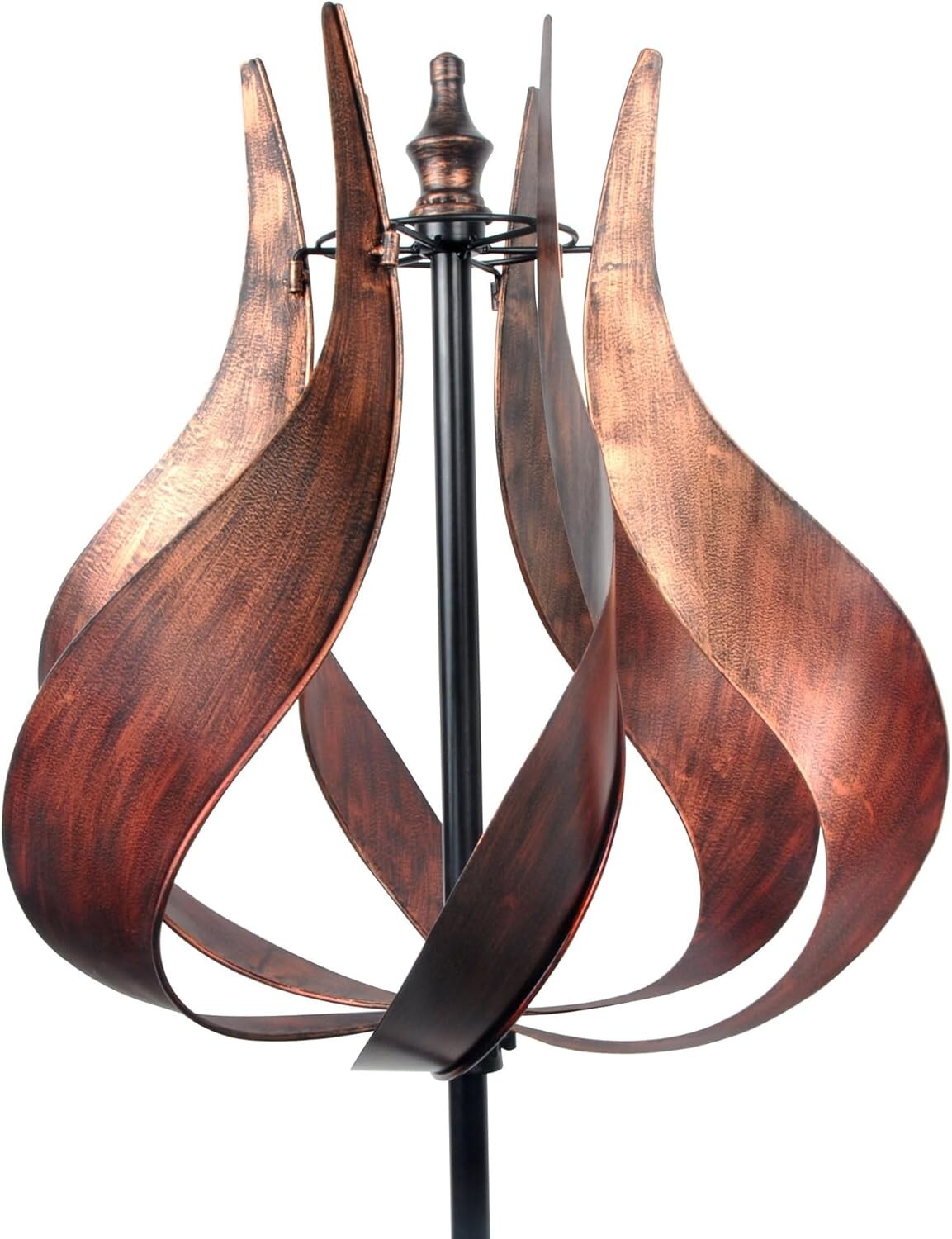 Kinetic Tulip Windmill Spinner - 70" Copper Garden Décor for Patios and Yards