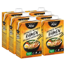 Load image into Gallery viewer, Pack of 6 Gluten-Free Japanese Ramen Soy Ginger Chicken Broth, 26 fl oz