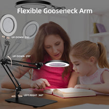 Load image into Gallery viewer, Flexible Gooseneck Magnifier with Light - 10x/5x for Easy Reading and Crafts