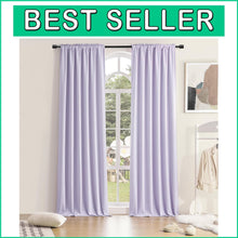 Load image into Gallery viewer, Elegant Lavender Blackout Curtain Panels - 96" Long, Ideal for Modern Home Decor