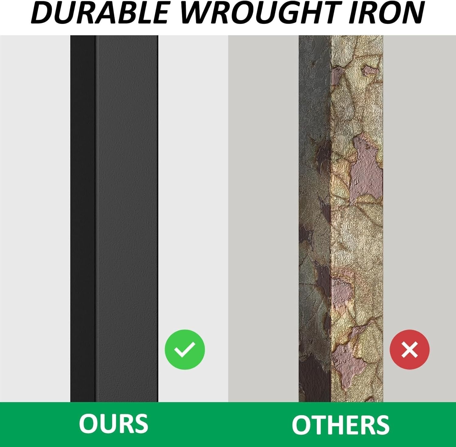 Elegant Black Wrought Iron Outdoor Handrails - 2 Pack for Easy Install Steps