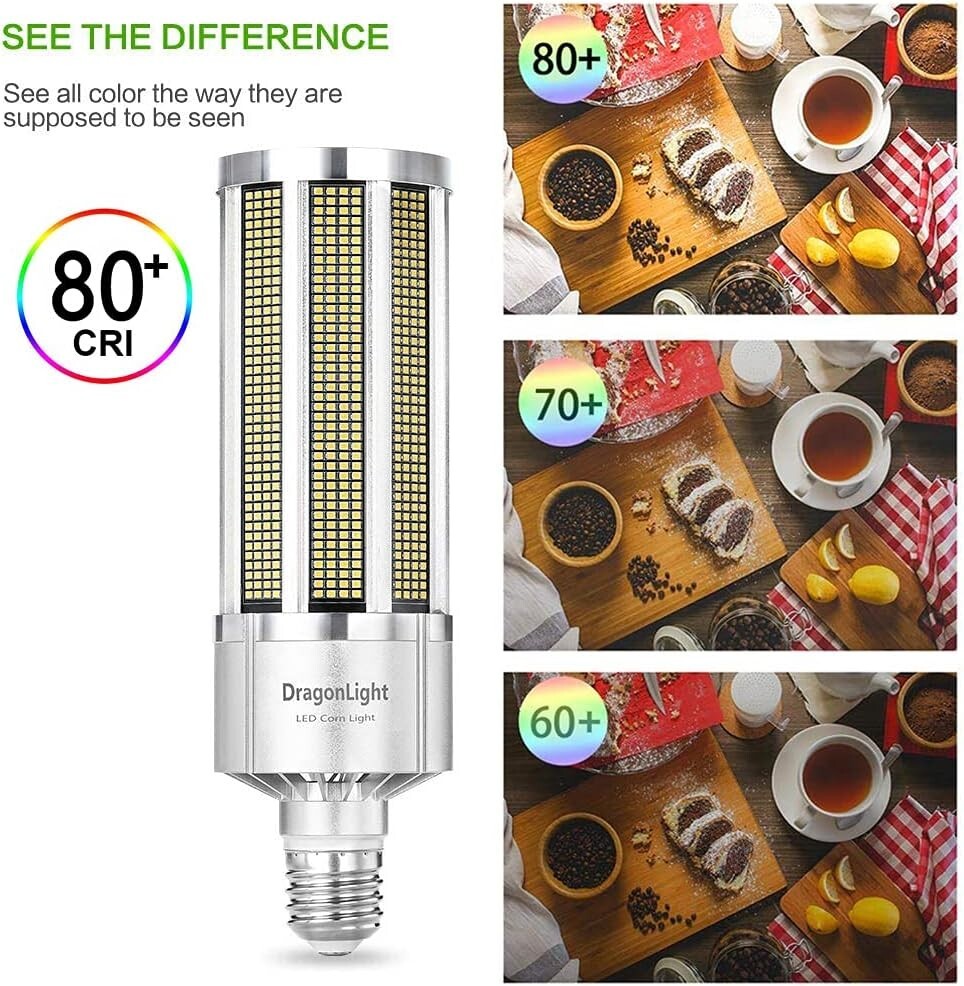 240W Commercial Grade E39 Corn LED Bulb - 32,400 Lumens, Energy Efficient