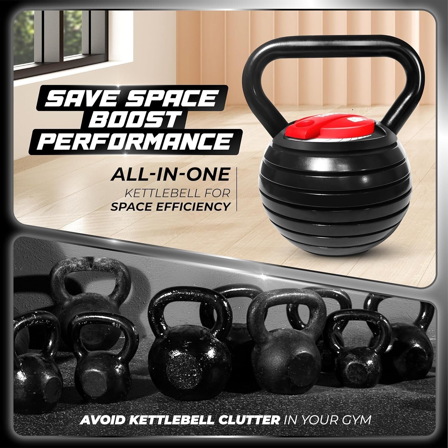 Adjustable 40lb Cast Iron Kettlebell with Non-Slip Handle for Versatile Workouts