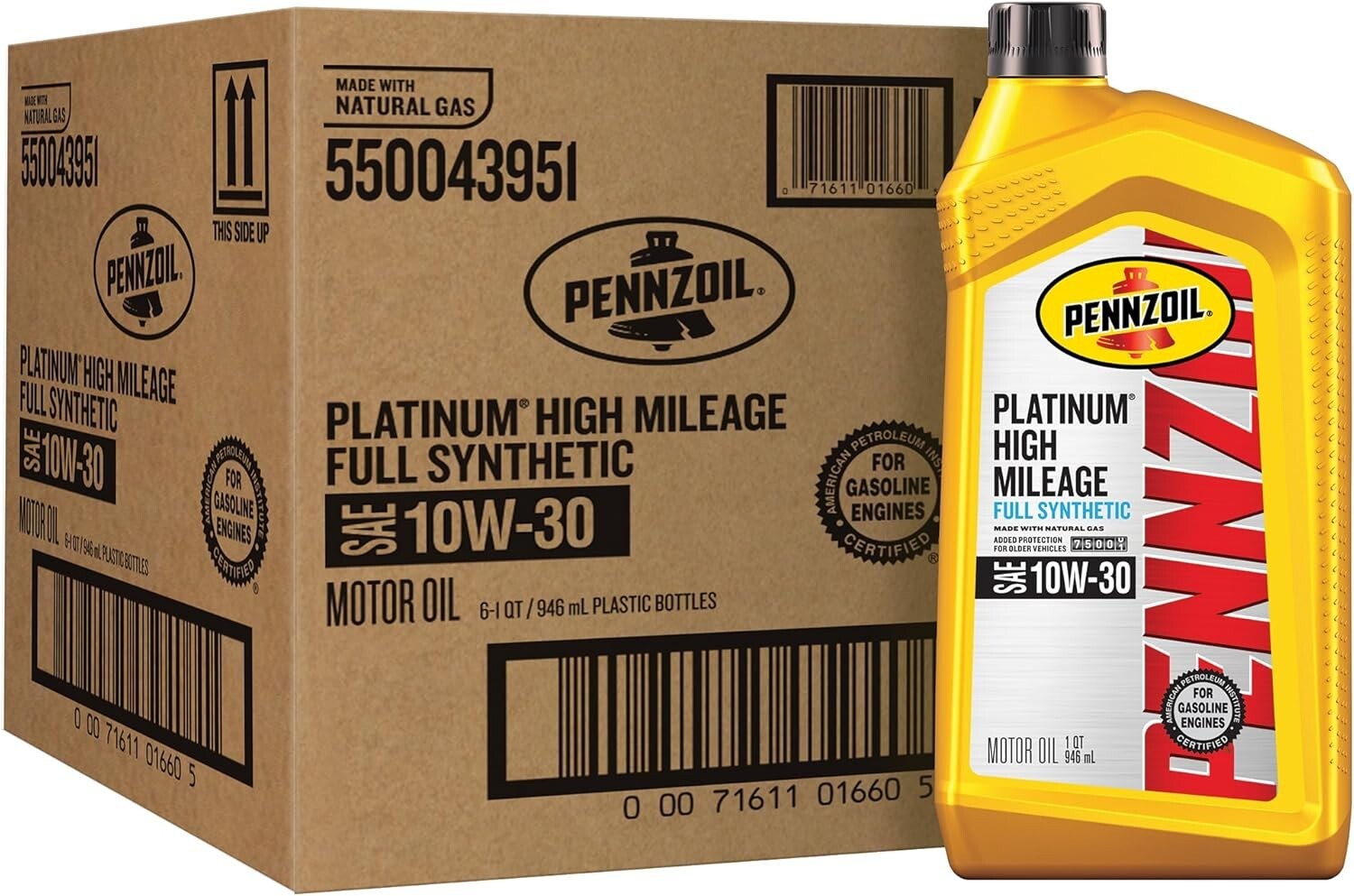 High Mileage Full Synthetic 10W-30 Motor Oil 6 Pack - Maximize Engine Protection