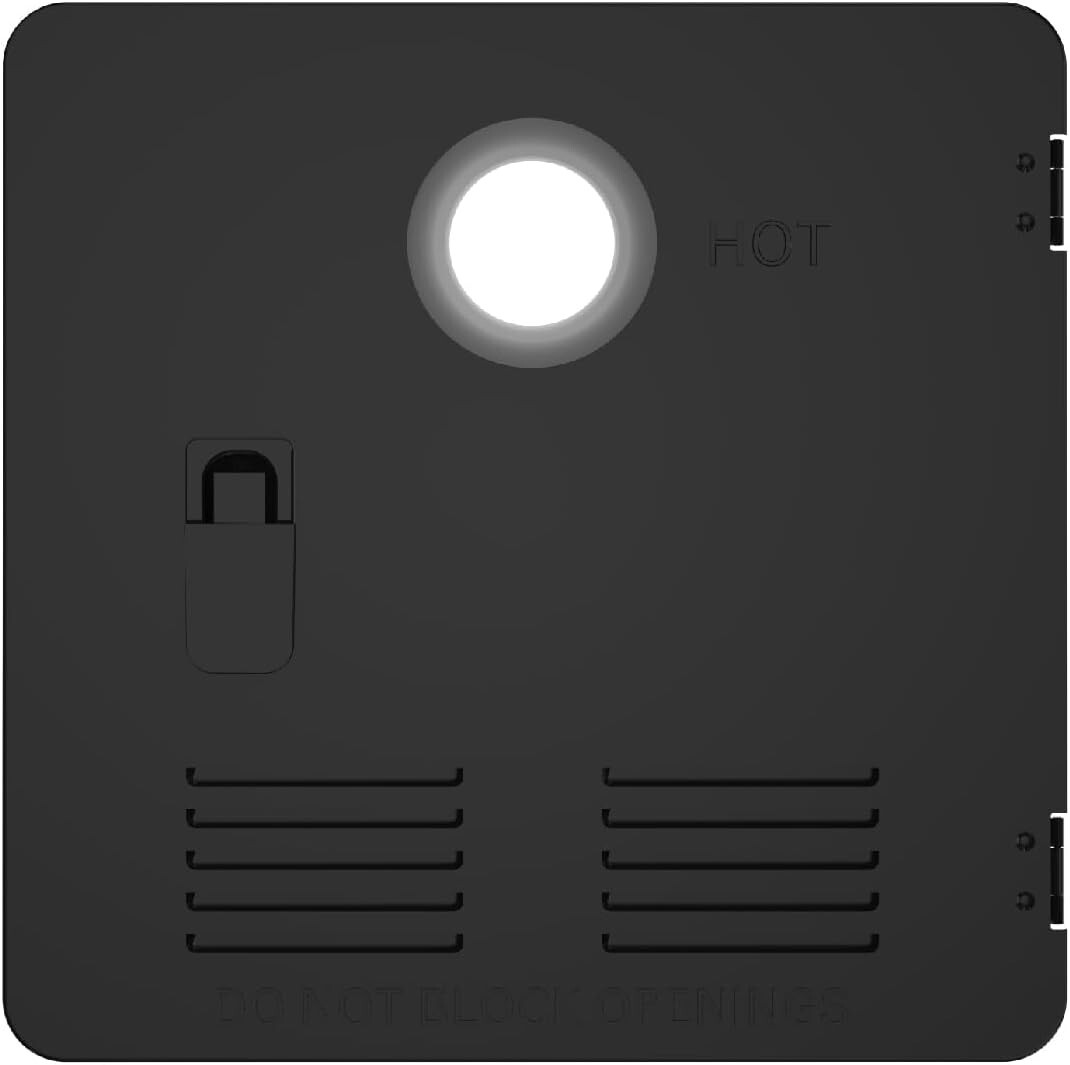 Durable Anti-Bump 15" x 15" RV Water Heater Door - Black Galvanized Steel