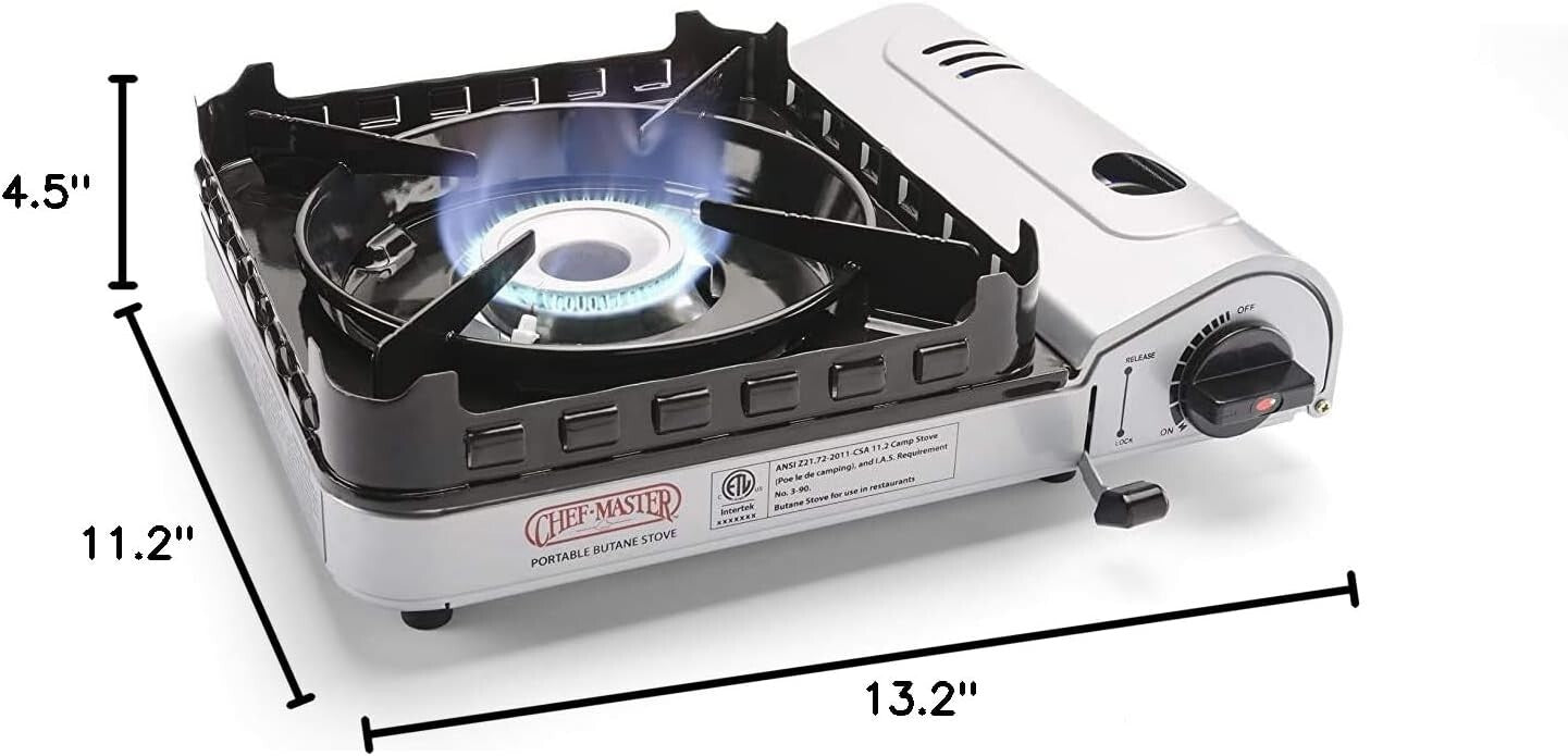 Effortless Ignite 15,000 BTU Butane Stove - Perfect for Camping and Tailgating
