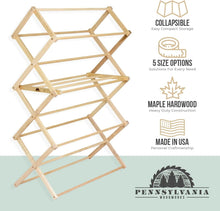 Load image into Gallery viewer, Furniture-Grade Folding Drying Rack - 47 Feet of Space for Bulky Laundry