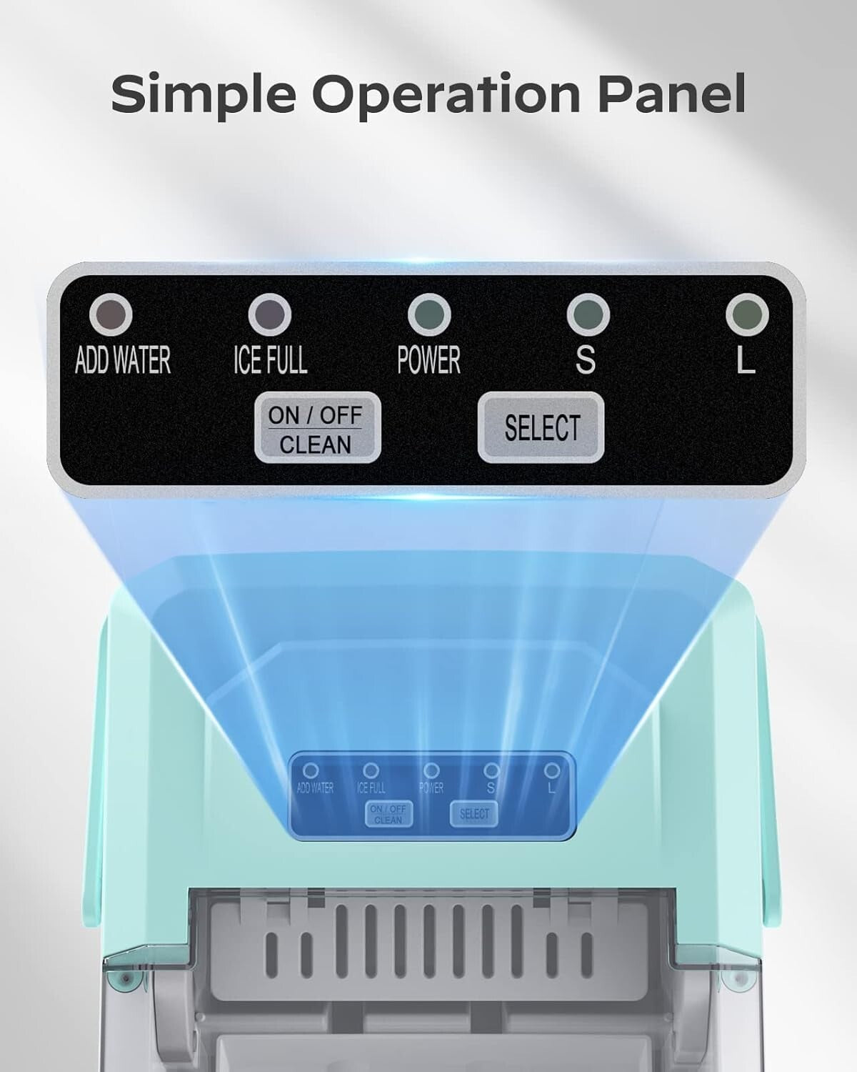 Quiet Portable Ice Maker with Basket & Scoop - Ideal for RV, Camping, and Home