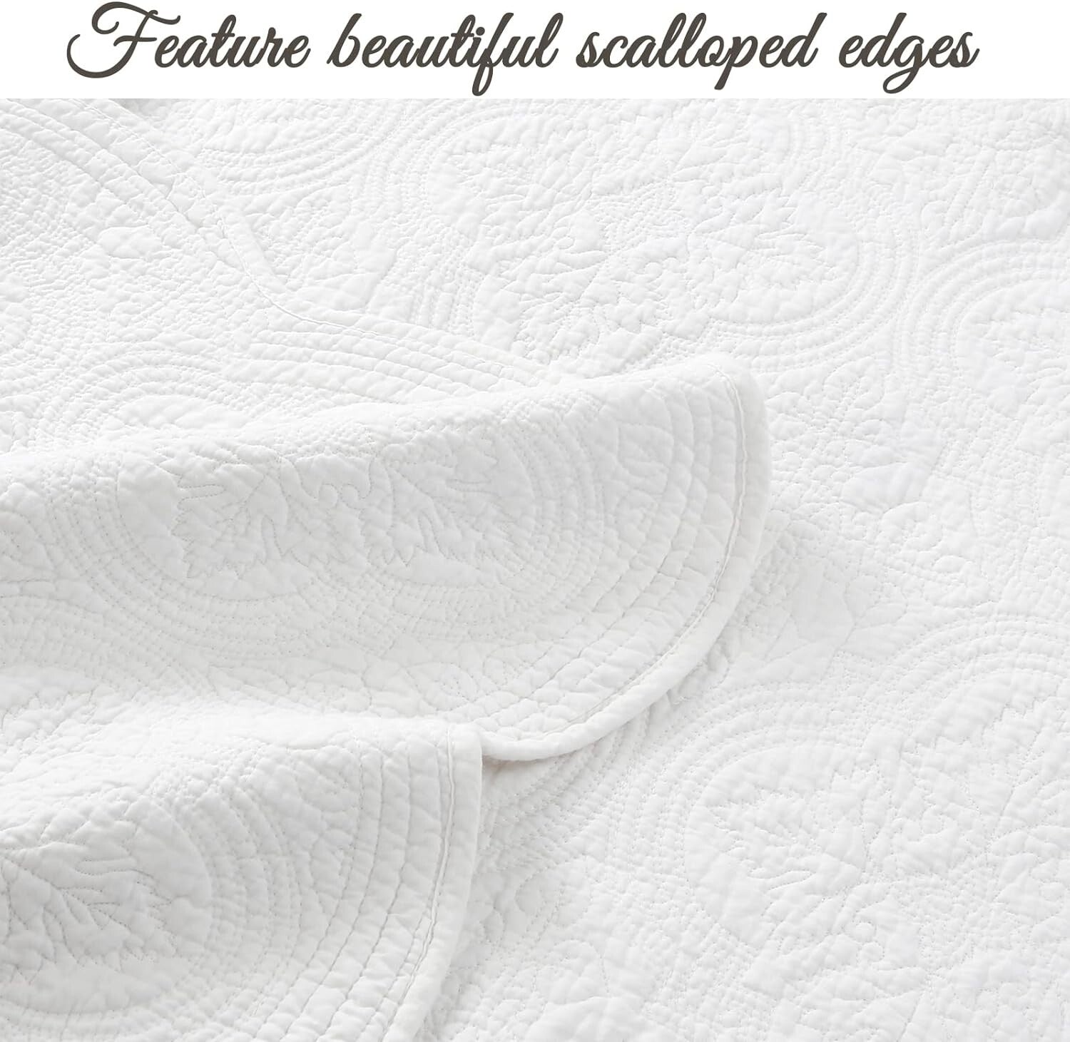 Elegant King Size 3 Piece Cotton Embossed Bedding Set - All Season Comfort