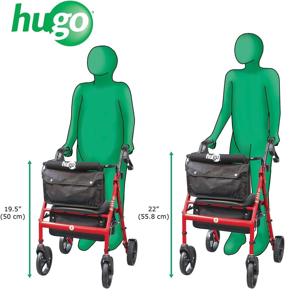 Elite Rollator Walker with 8-Inch Wheels - Ideal for Active Seniors, Garnet Red