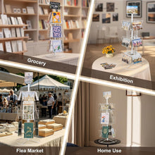 Load image into Gallery viewer, Versatile White Card Display Stand with Smooth Rotational Feature - Metal Design