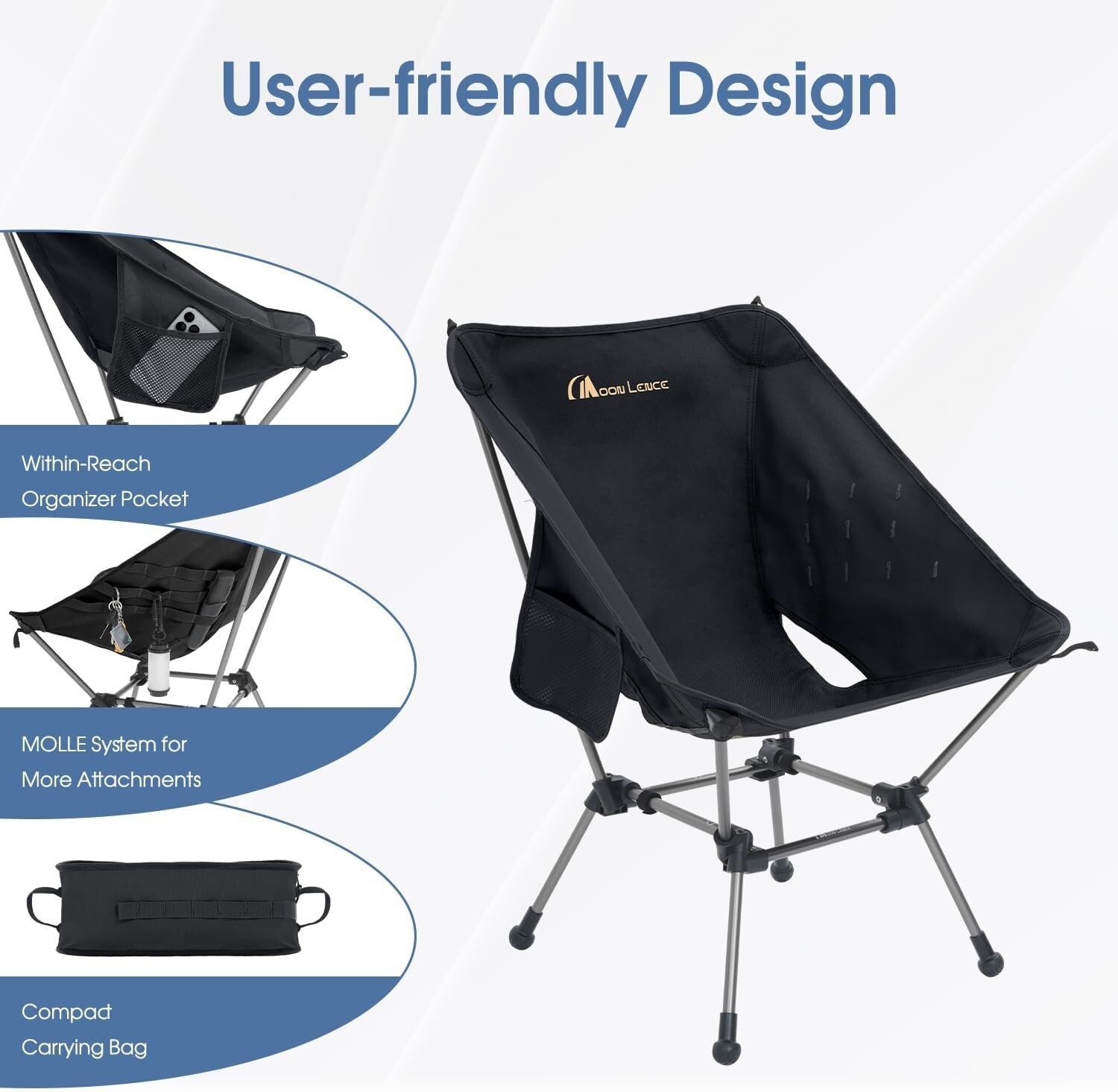 Oversized Portable Camping Chair, Lightweight with 400 lbs Capacity - Gen 3 Plus