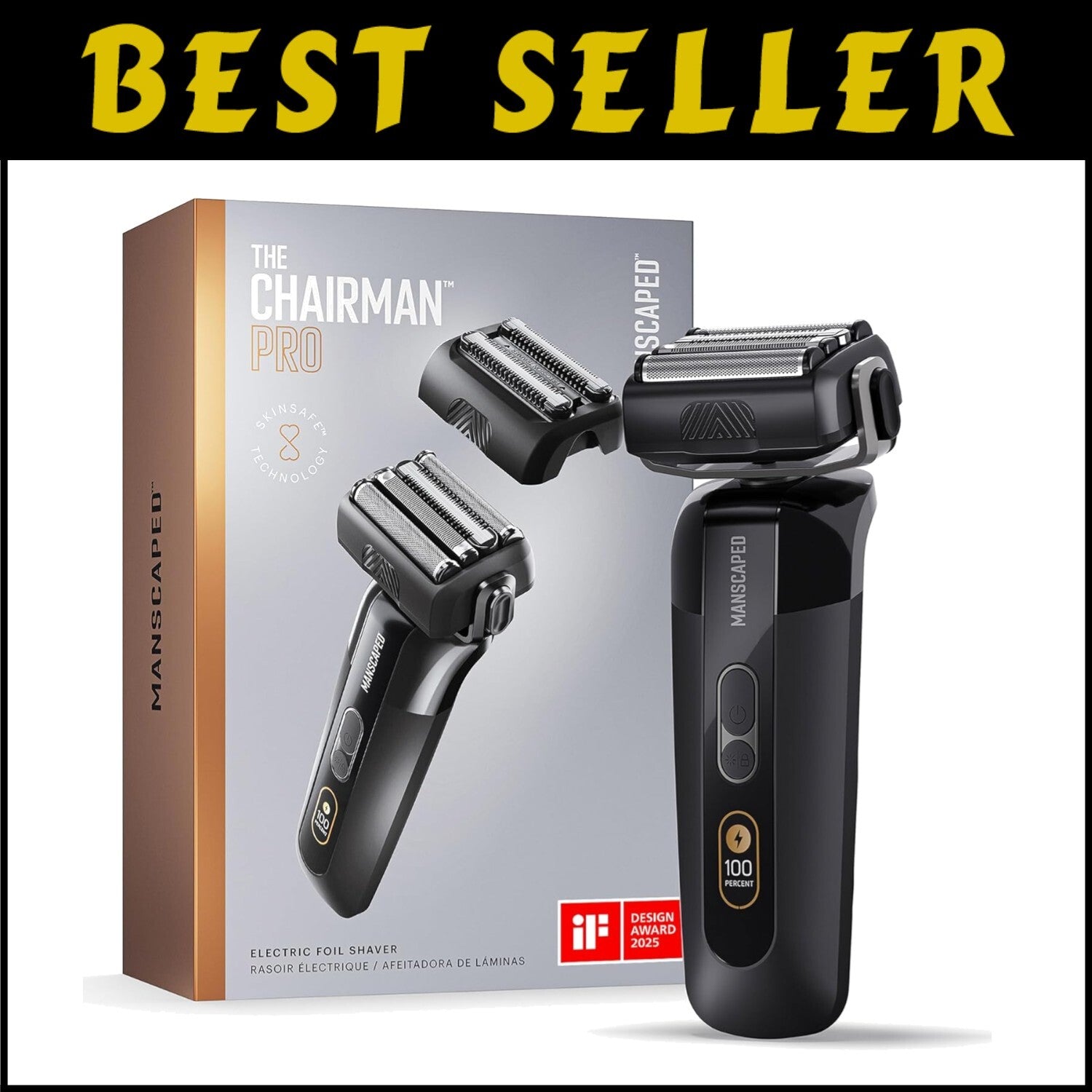 USB-C Rechargeable Men's Electric Foil Shaver with Smart Stubble Trimmer