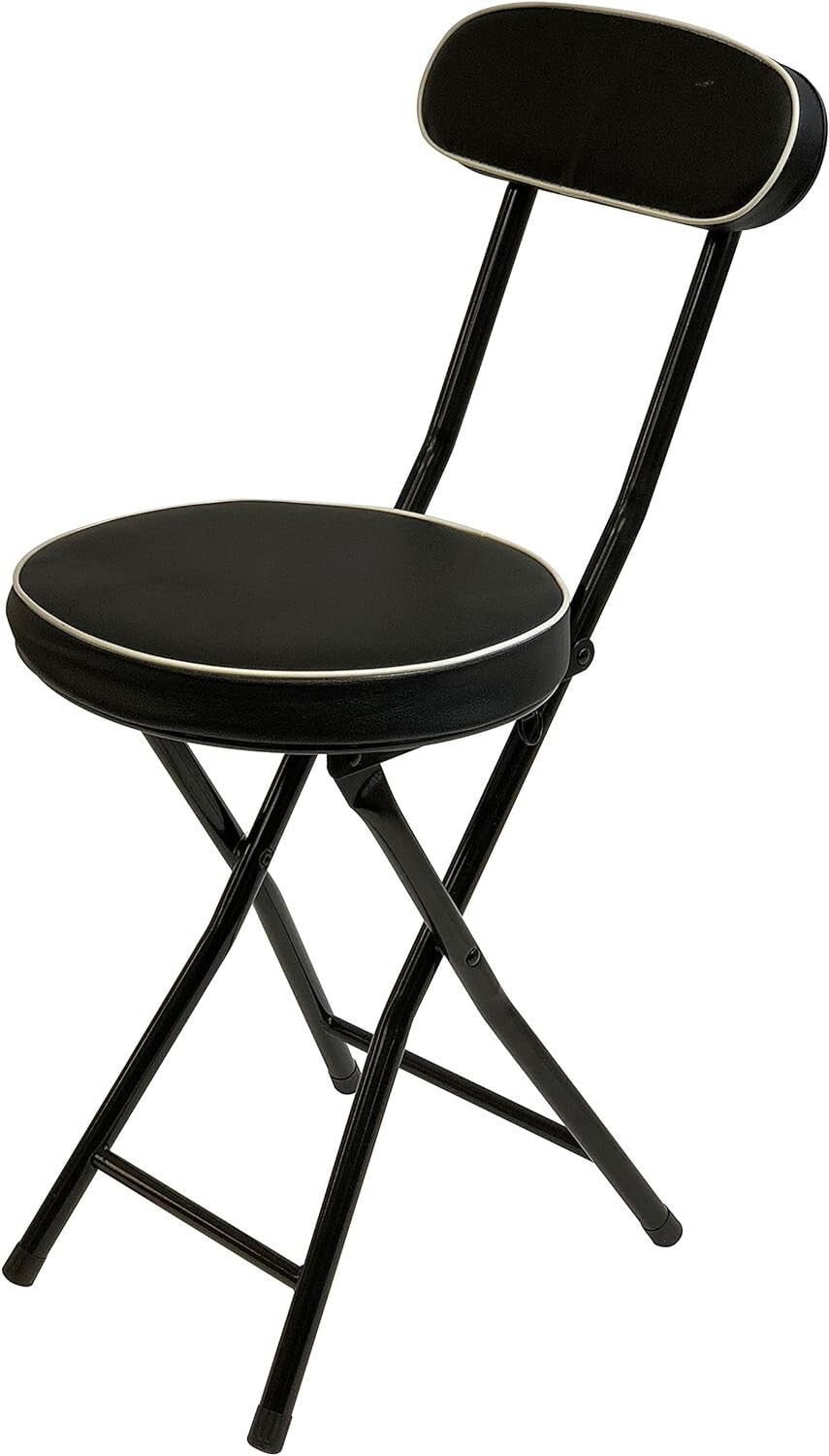 Durable Folding Stool with 12-Inch Cushioned Seat - Perfect for Any Setting