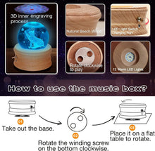 Load image into Gallery viewer, U R My Sunshine 3D Crystal Ball Music Box with LED Projection &amp; Wooden Base