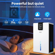 Load image into Gallery viewer, 98 OZ Portable Dehumidifier for 1000 sq.ft Home - 7 LED Colors &amp; Quiet Operation