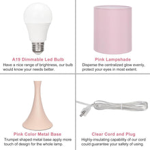 Load image into Gallery viewer, Compact Pink Touch Table Lamp - 3 Way Dimmable, Perfect for Girls' Rooms