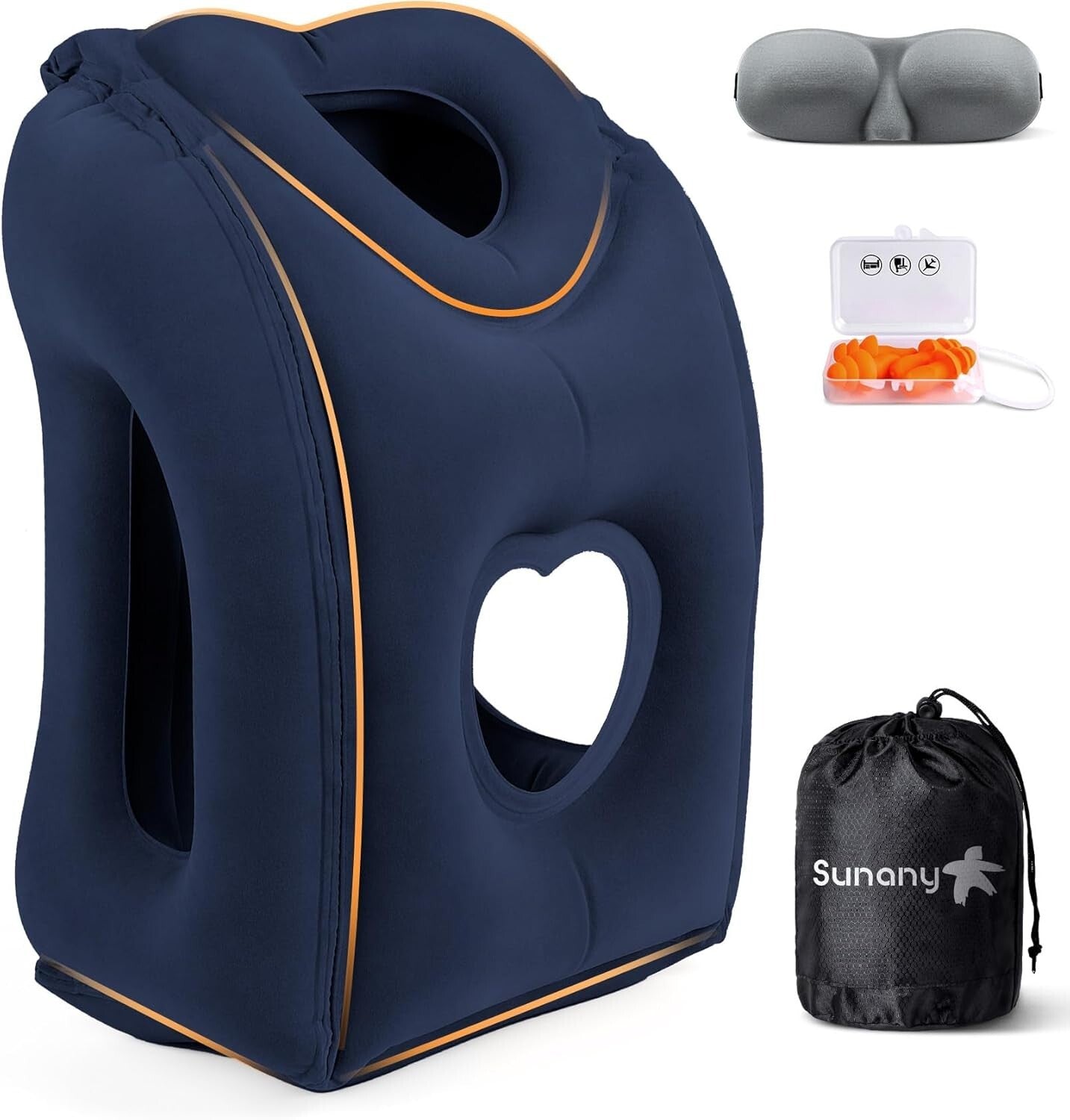 Ergonomic Inflatable Neck Pillow for Ultimate Travel Comfort - Eye Mask Included