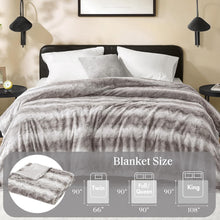 Load image into Gallery viewer, Luxurious Light Grey Poly Fur Throw Blanket, King/Cal King - All-Season Comfort