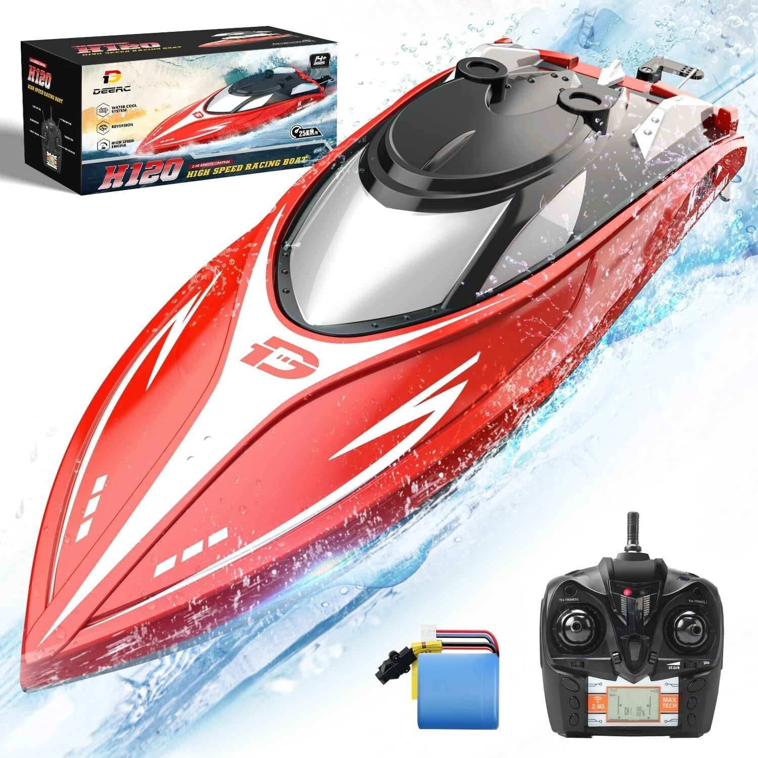 Exciting 2.4 GHz Racing Boat – Lightweight & Compact RC Fun for Pools & Lakes