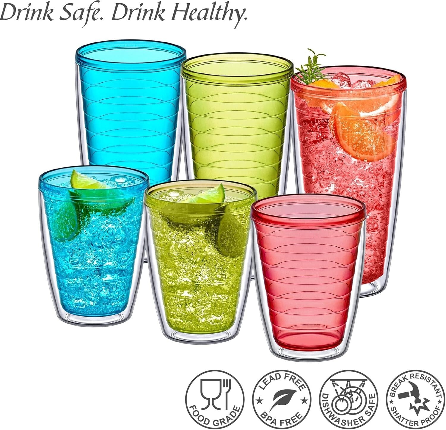 16oz and 24oz Mixed-Color Insulated Tumblers – Perfect for Iced Beverages