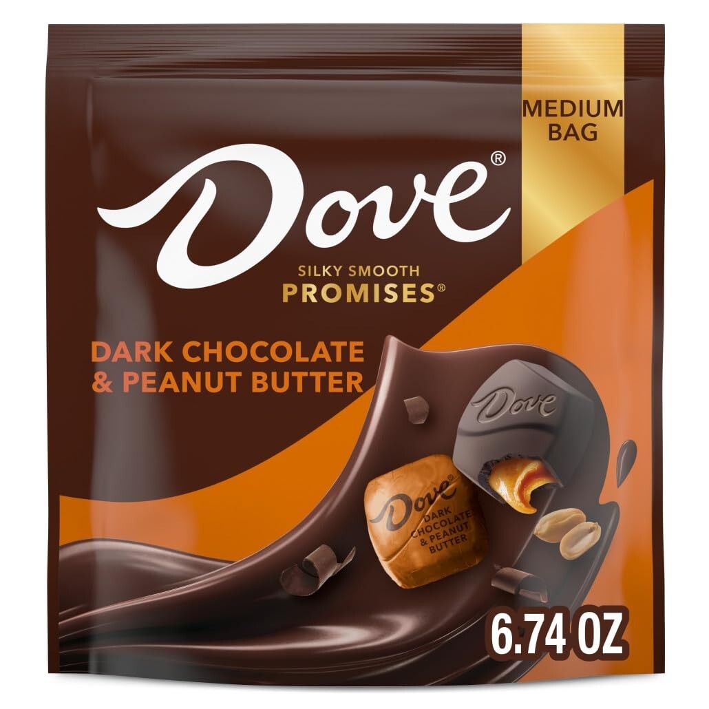 8-Pack PROMISES Dark Chocolate & Peanut Butter - Special Message Candy for Moms