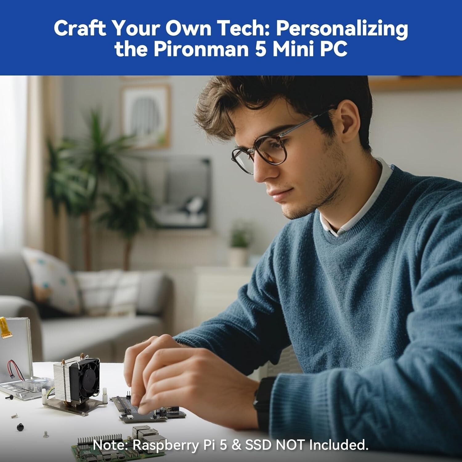 Durable Aluminum Raspberry Pi 5 Mini PC Case with OLED Display & RGB Lighting