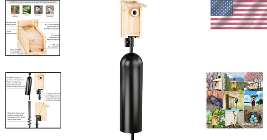 Durable Weatherproof Bird House with Predator Guard - Family-Designed Quality