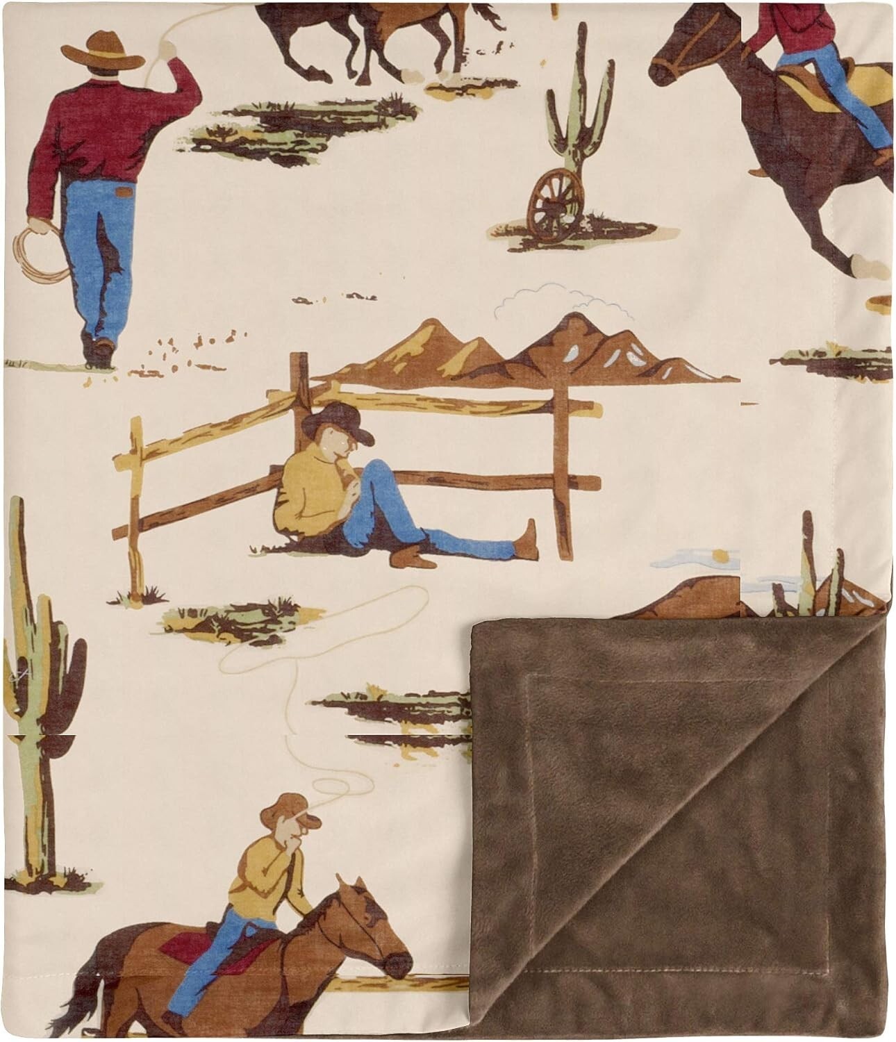 Soft Minky Baby Receiving Blanket with Horse Pattern - Ideal for Winter Travel