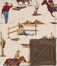 Load image into Gallery viewer, Soft Minky Baby Receiving Blanket with Horse Pattern - Ideal for Winter Travel