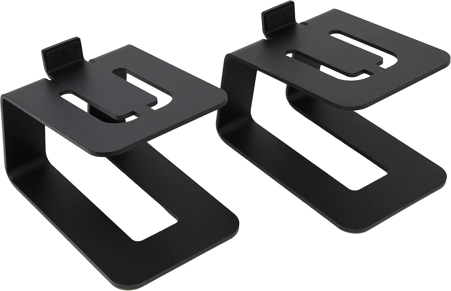 Compact Black Speaker Stands - 5-Degree Tilt for Enhanced Audio Experience