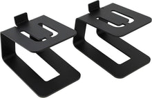 Load image into Gallery viewer, Compact Black Speaker Stands - 5-Degree Tilt for Enhanced Audio Experience
